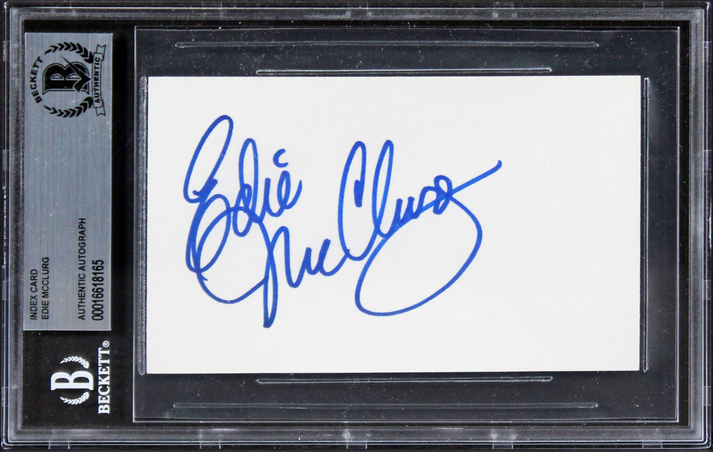 Edie McClurg Ferris Bueller's Day Off Signed 3x5 Index Card BAS Slabbed 2