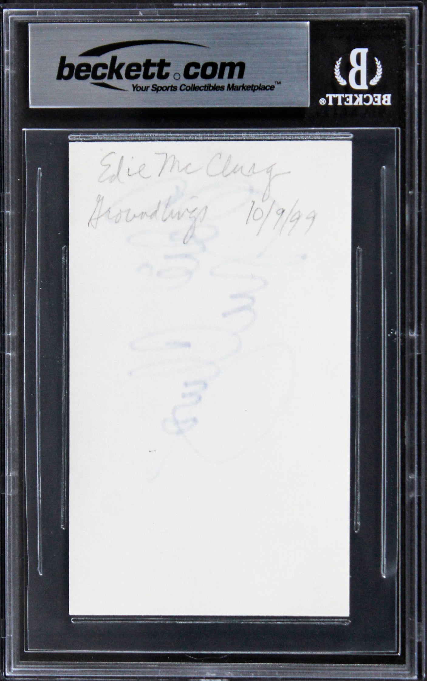 Edie McClurg Ferris Bueller's Day Off Signed 3x5 Index Card BAS Slabbed 2