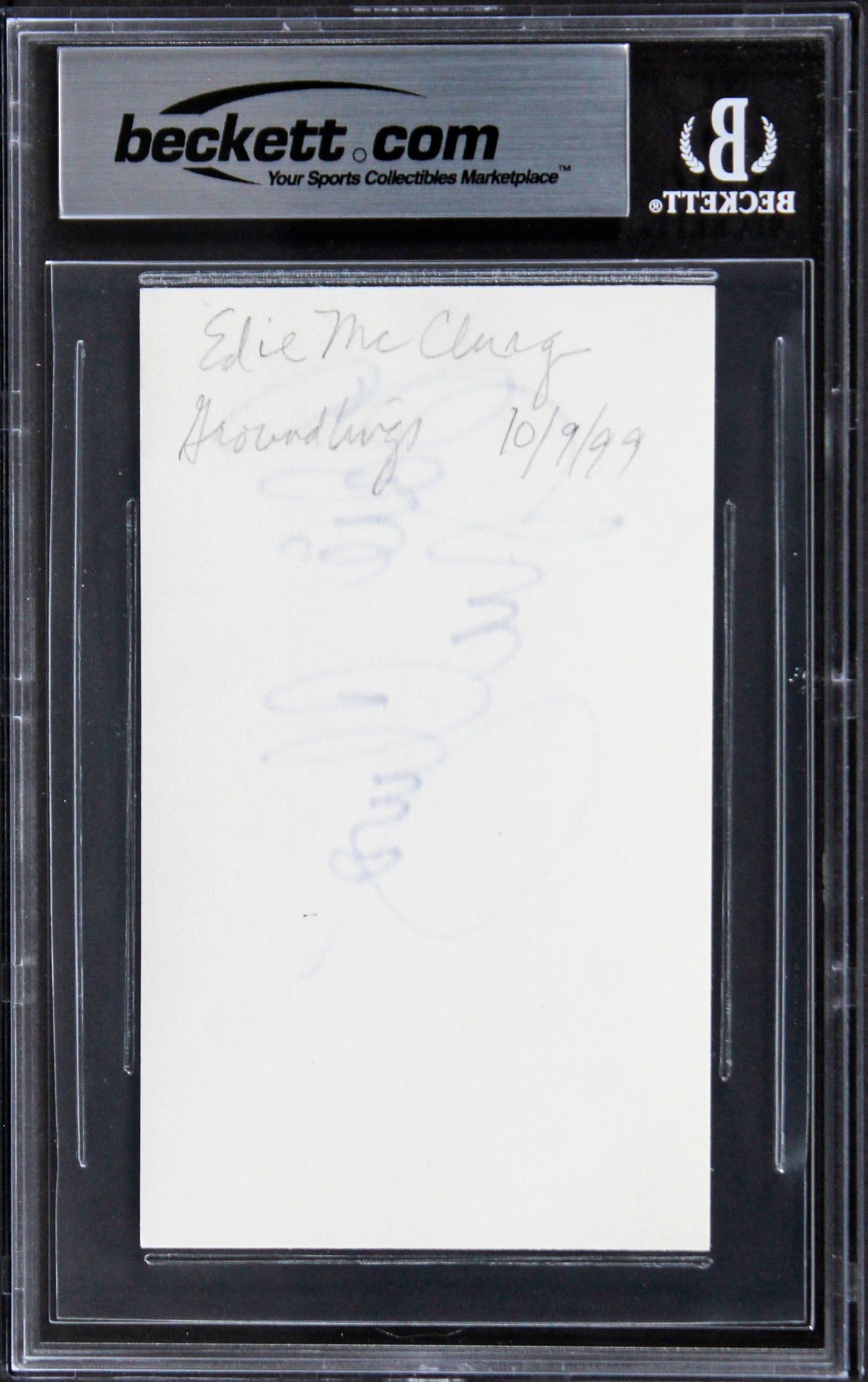 Edie McClurg Ferris Bueller's Day Off Signed 3x5 Index Card BAS Slabbed 2