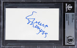 Emma Thompson The Tall Guy Authentic Signed 3x5 Index Card BAS Slabbed 3
