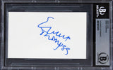 Emma Thompson The Tall Guy Authentic Signed 3x5 Index Card BAS Slabbed 3