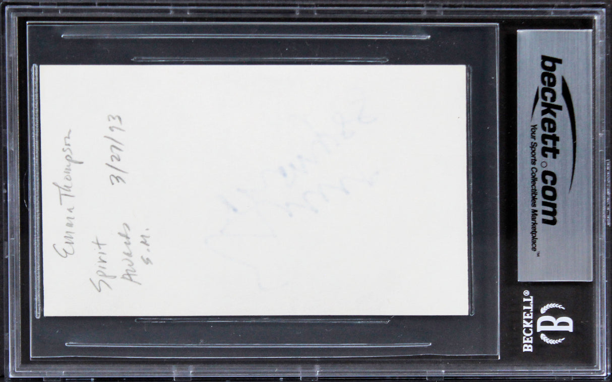Emma Thompson The Tall Guy Authentic Signed 3x5 Index Card BAS Slabbed 3