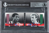 Larry Bird & Magic Johnson Signed 2013 Panini Preferred #8 Card Auto 10 BAS Slab
