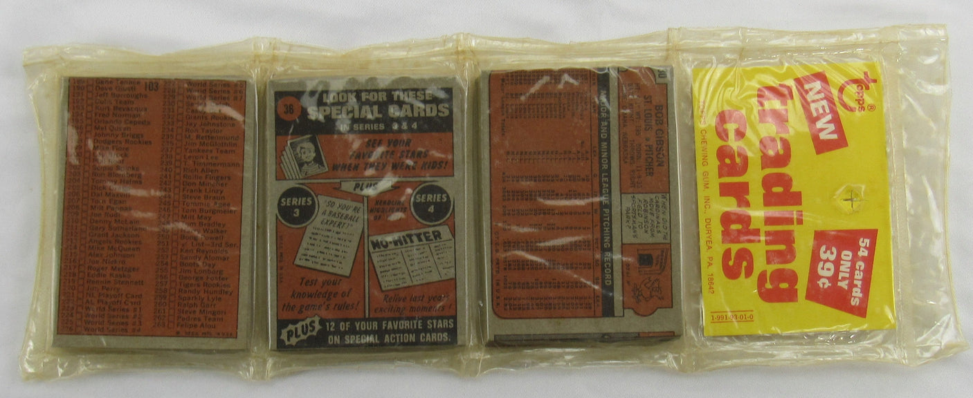 1973 Topps Baseball Card Rack Pack - Carlton Fisk on Top - Read Notes
