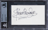 Elizabeth Montgomery Bewitched Authentic Signed 3x5 Index Card BAS Slabbed