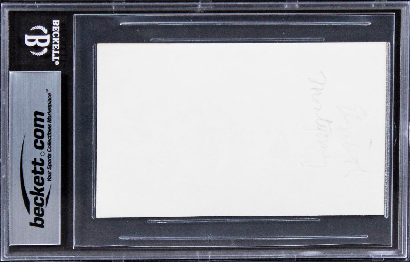 Elizabeth Montgomery Bewitched Authentic Signed 3x5 Index Card BAS Slabbed