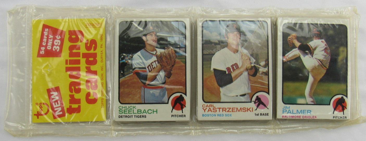 1973 Topps Baseball Card Rack Pack - Carl Yastrzemski/Jim Palmer on Top - Read Notes