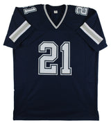 Deion Sanders Authentic Signed Navy Blue Pro Style Jersey BAS Witnessed