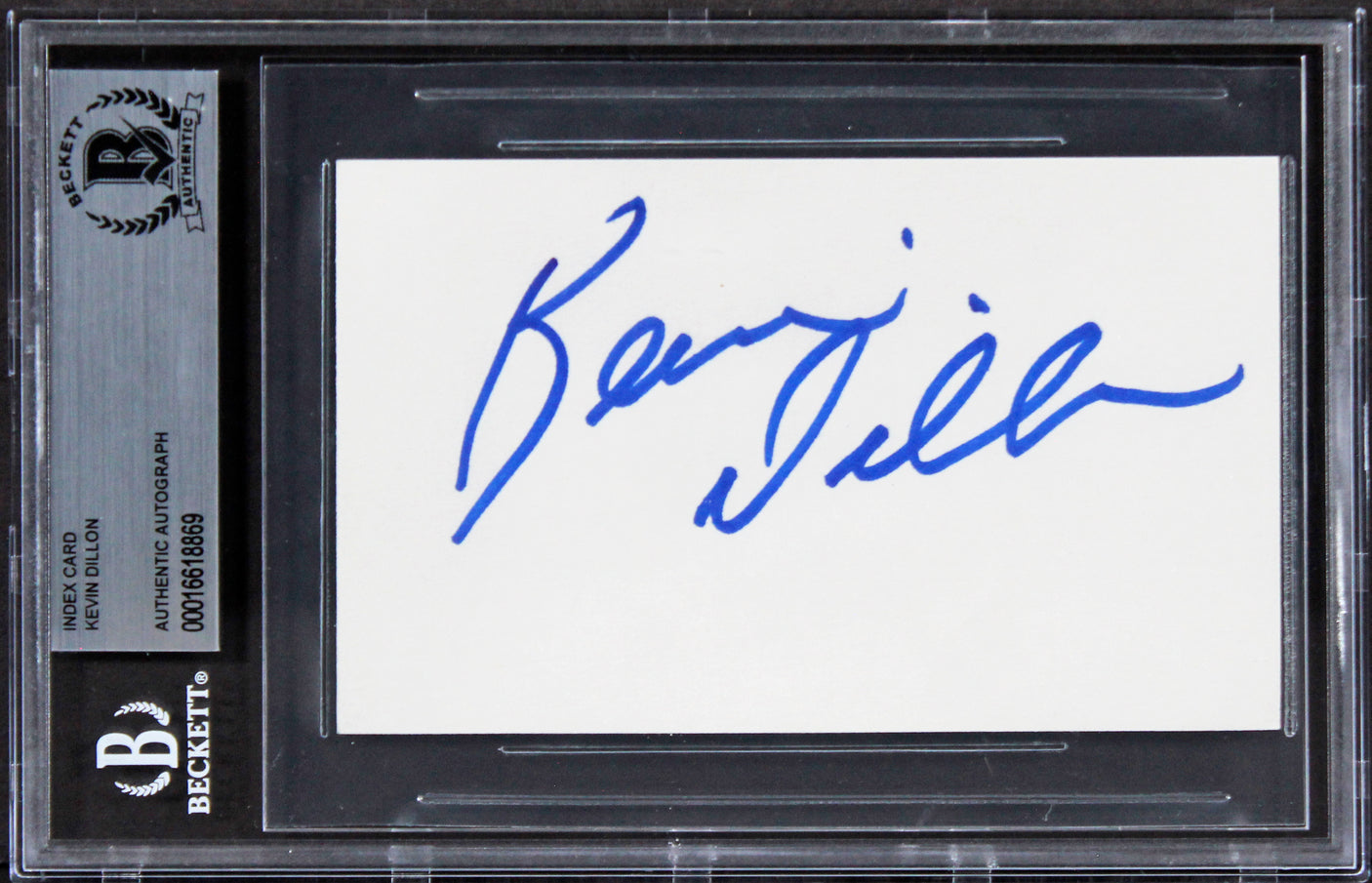 Kevin Dillon Entourage Authentic Signed 3x5 Index Card w/ Blue Sig BAS Slabbed 1
