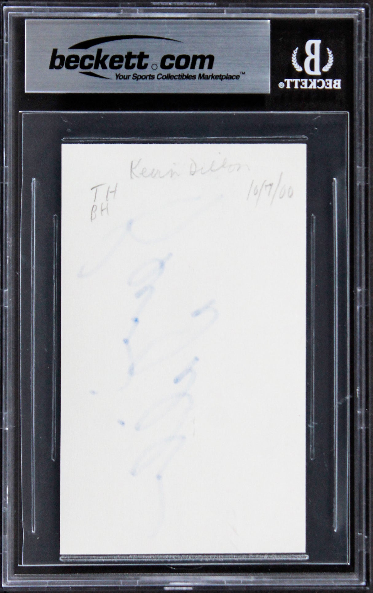 Kevin Dillon Entourage Authentic Signed 3x5 Index Card w/ Blue Sig BAS Slabbed 1