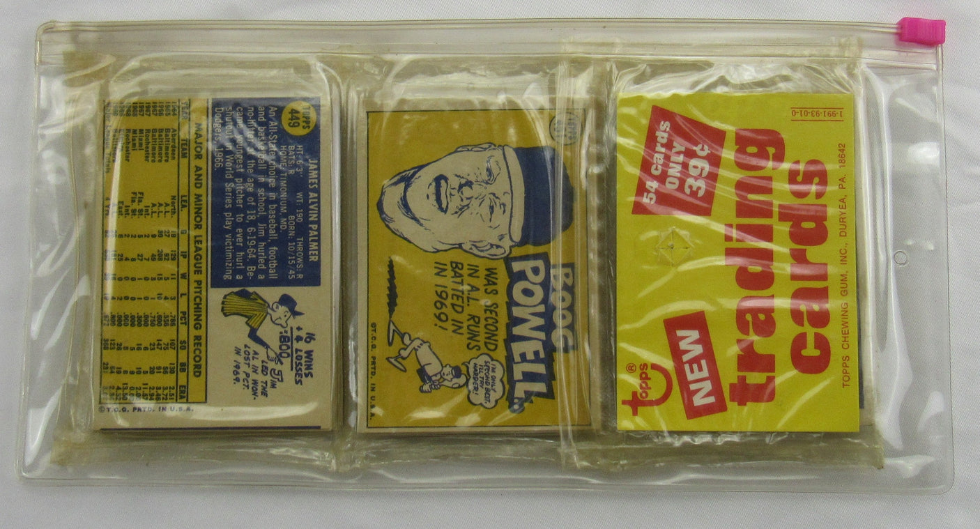 1970 Topps Baseball Card Rack Pack - Reggie Jackson AS / Jim Palmer - Read Notes