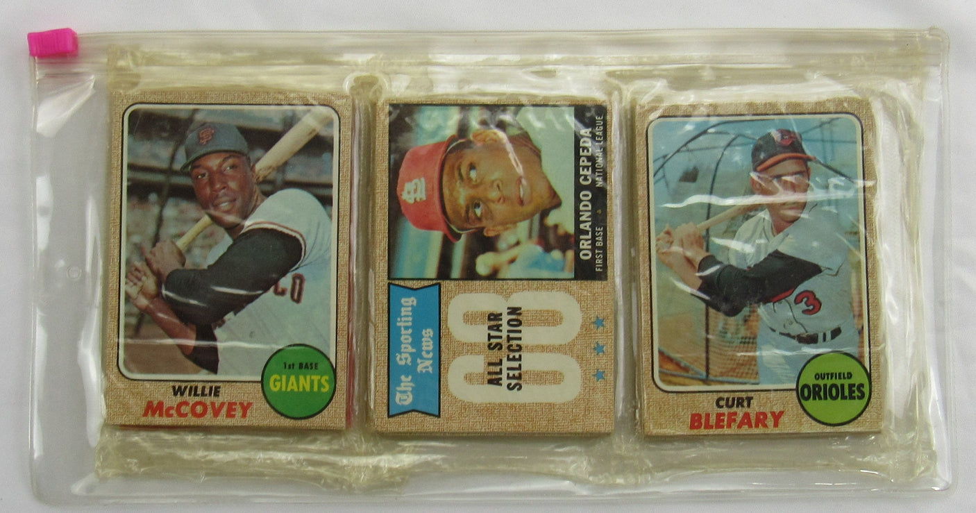 1968 Topps Baseball Card Rack Pack - w/Willie McCovey and Orlando Cepeda on top - Read Notes