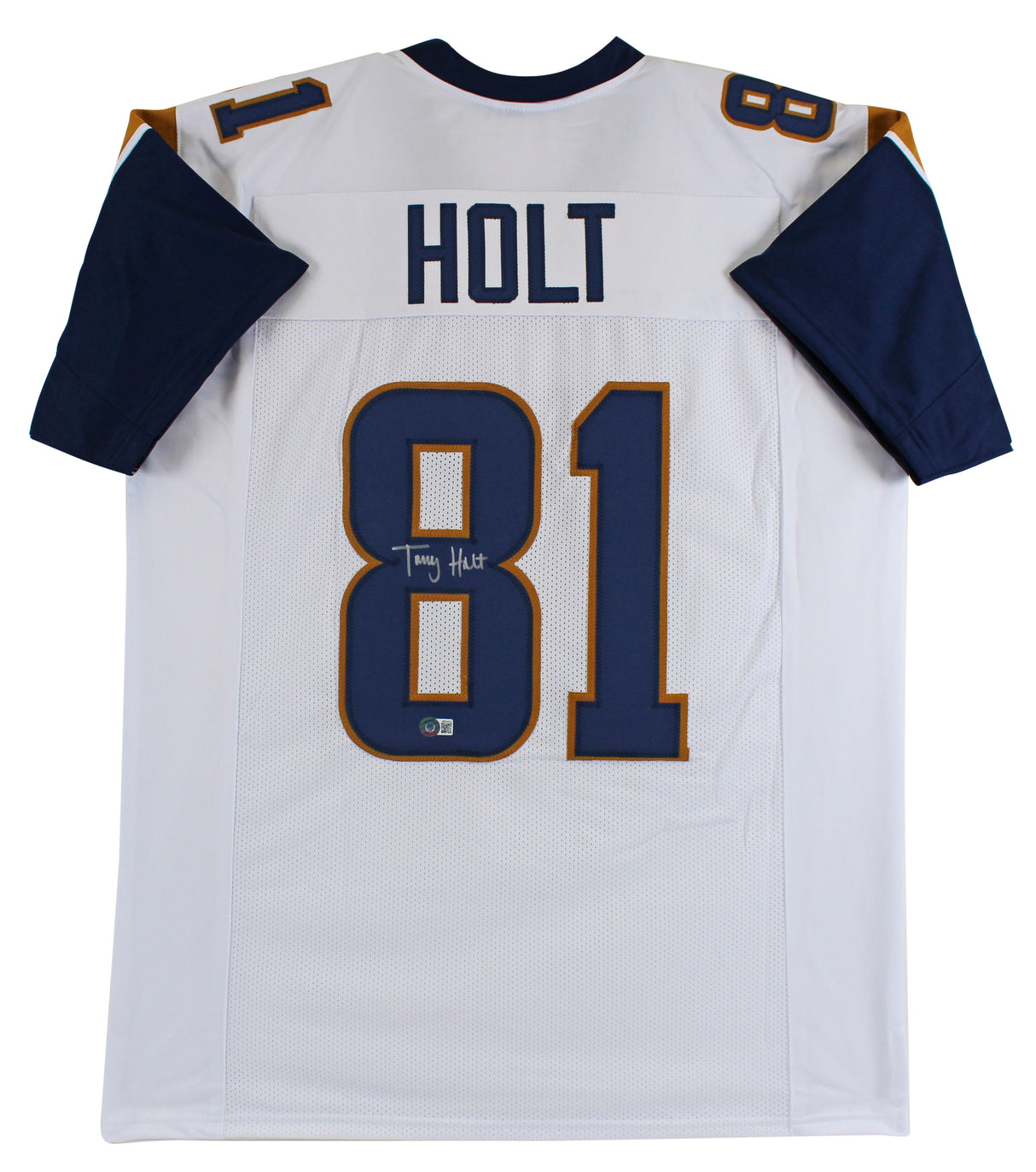 Torry Holt Authentic Signed White Pro Style Jersey Autographed BAS Witnessed