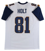 Torry Holt Authentic Signed White Pro Style Jersey Autographed BAS Witnessed