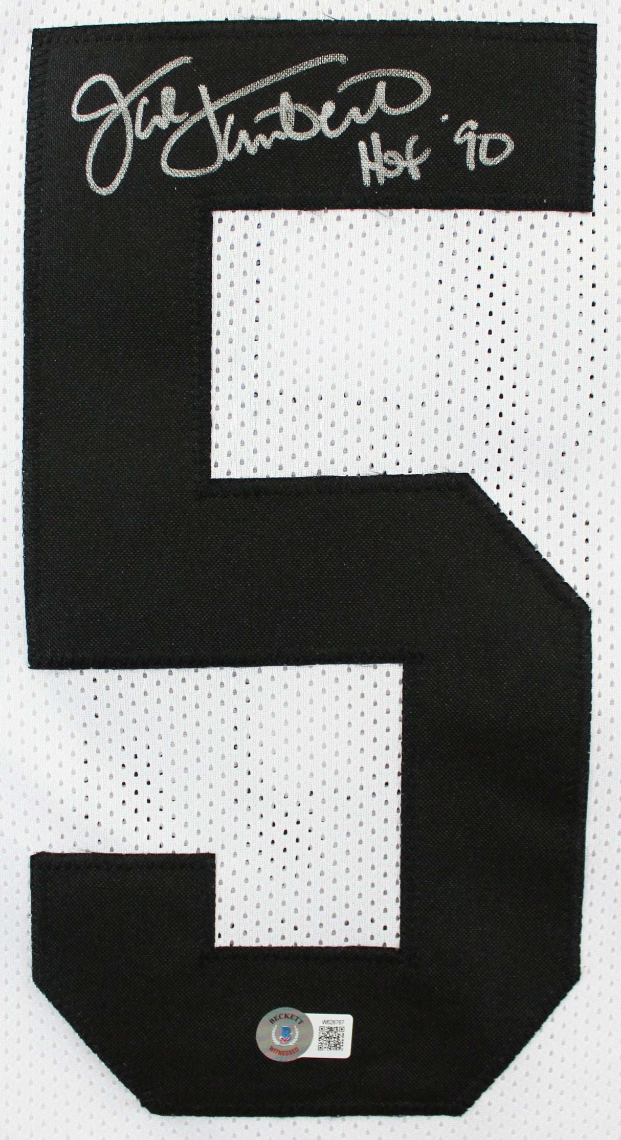 Jack Lambert "HOF 90" Authentic Signed White Pro Style Jersey BAS Witnessed