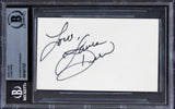 Laura Dern Jurassic Park "Love" Authentic Signed 3x5 Index Card BAS Slabbed