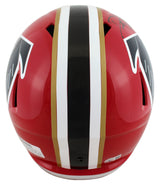 Falcons Deion Sanders Signed Red 1966-69 TB F/S Speed Rep Helmet W/ Case BAS Wit