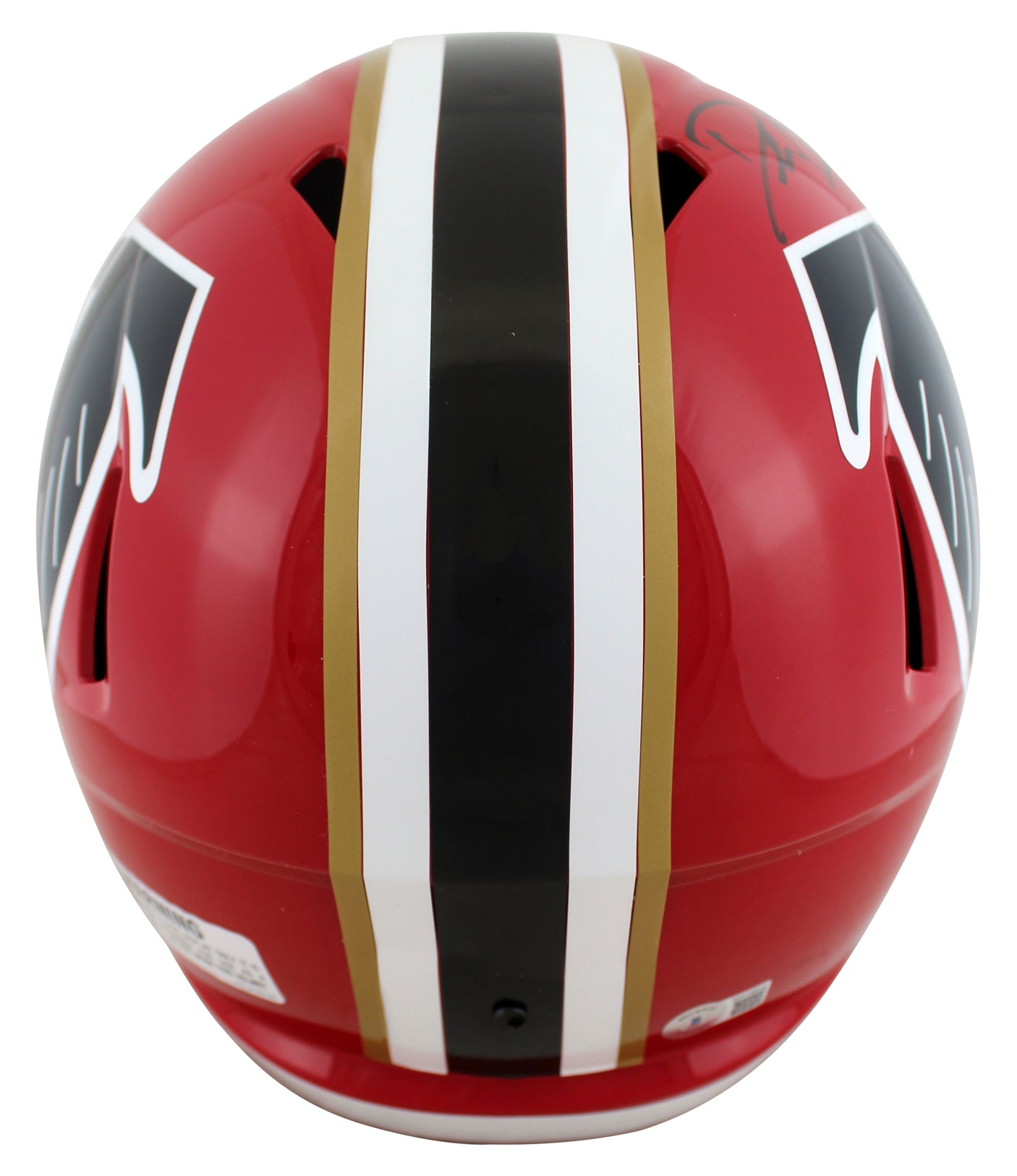 Falcons Deion Sanders Signed Red 1966-69 TB F/S Speed Rep Helmet W/ Case BAS Wit