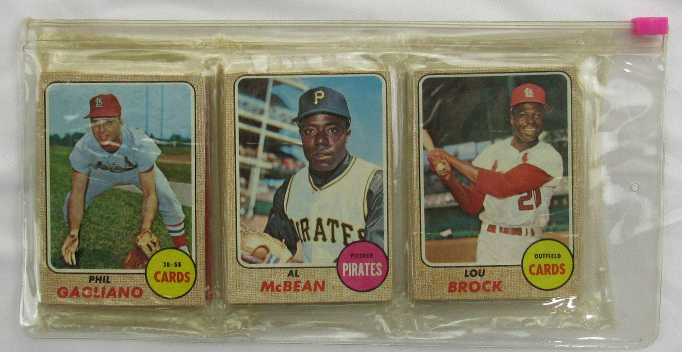 1968 Topps Baseball Card Rack Pack - Lou Brock on Top - Read Notes