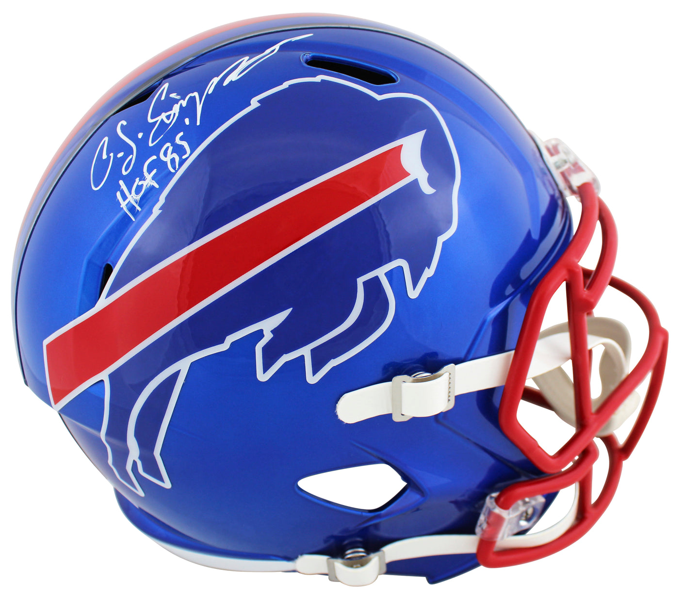 Bills O.J. Simpson "HOF 85" Signed Flash Full Size Speed Rep Helmet JSA Witness