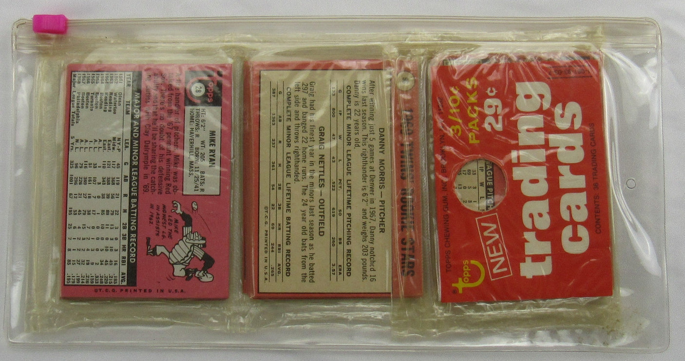 1969 Topps Baseball Card Rack Pack - Joe Morgan on Top - Read Notes