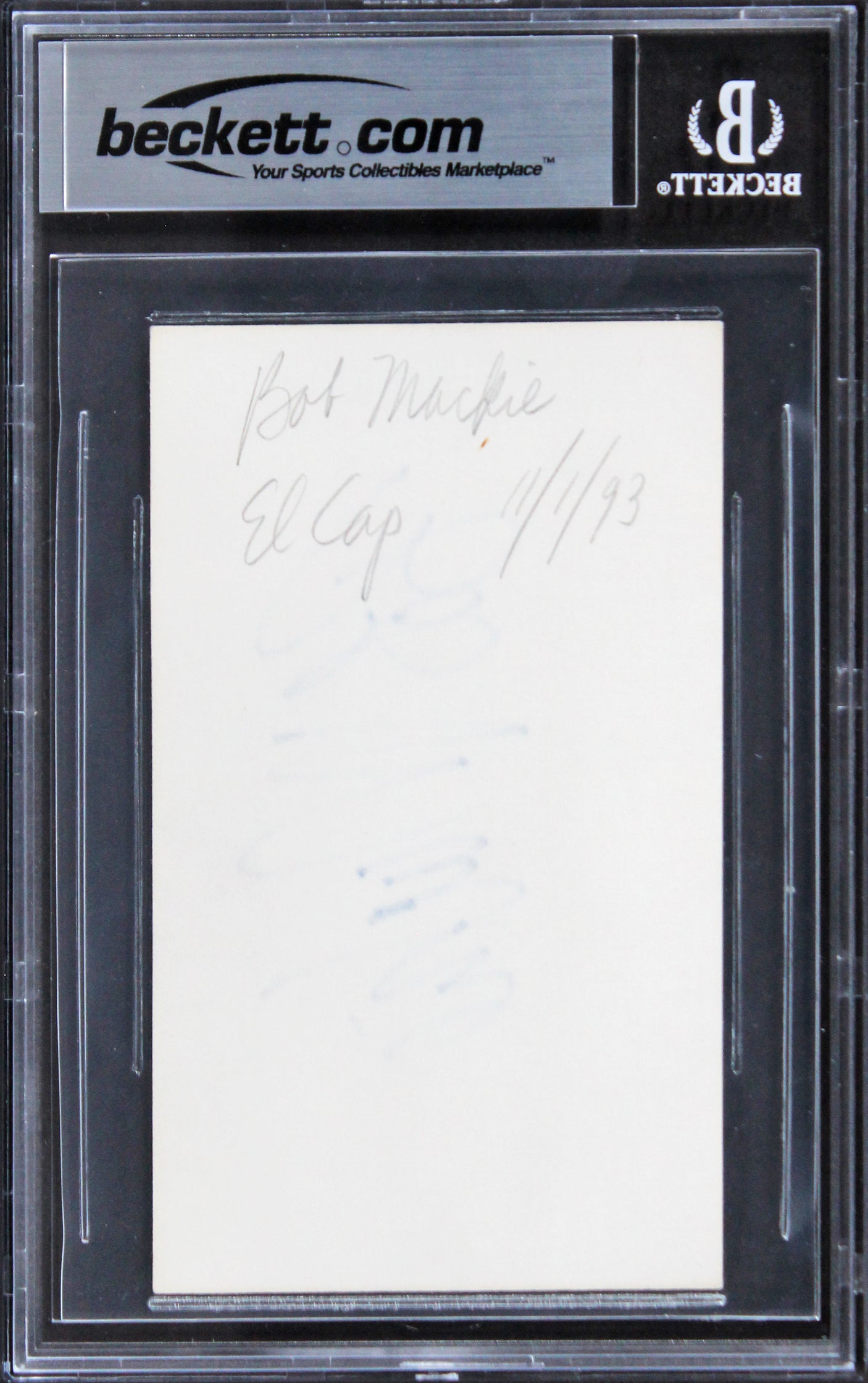 Bob Mackie Designer Authentic Signed 3x5 Index Card Autographed BAS Slabbed