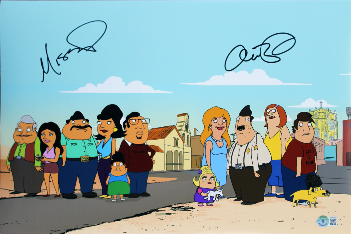 Missy Pyle & Alex Bornstein Bordertown Authentic Signed 12x18 Photo BAS #BA75438
