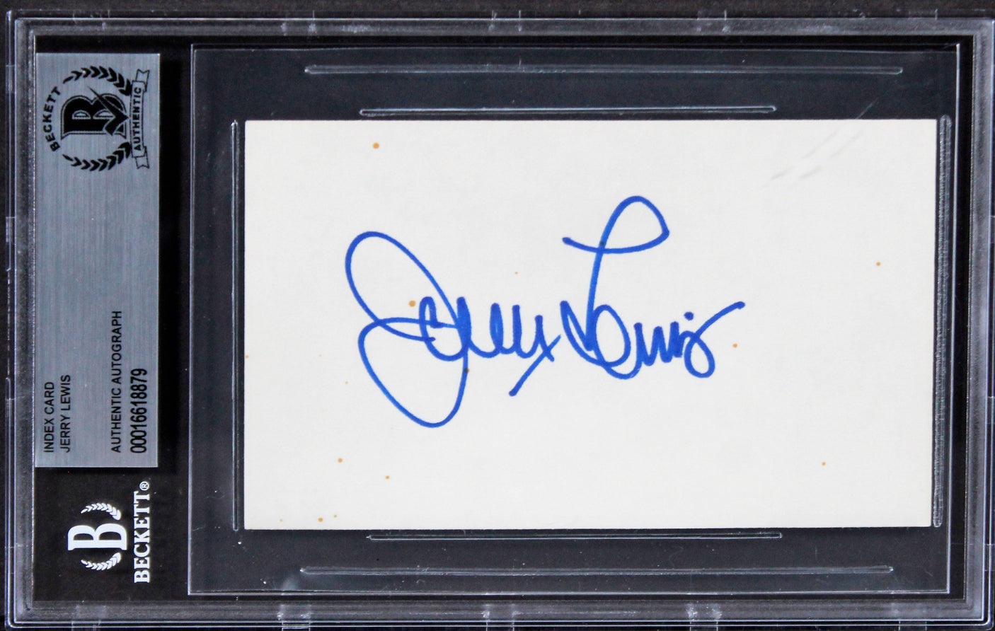 Jerry Lewis The Nutty Professor Authentic Signed 3x5 Index Card BAS Slabbed