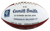 Cowboys Emmitt Smith "TD #23 - 12/22/1991" Signed GU Football BAS & Prova LOA