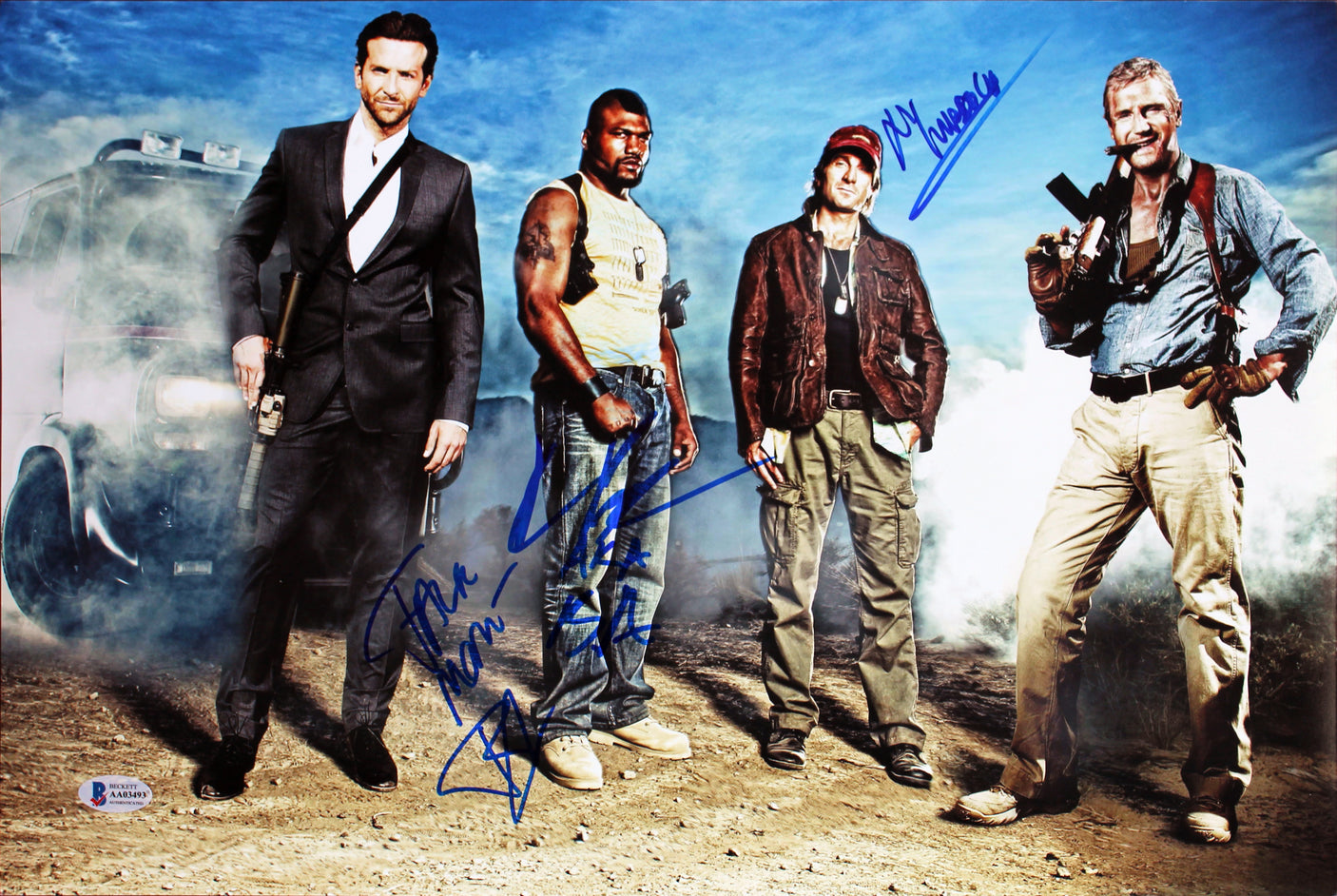 The A-Team (3) Bradley Cooper, Jackson & Copley Signed 12x18 Photo BAS #AA03493
