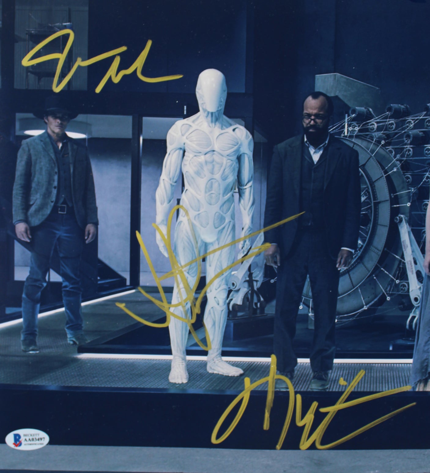 Westworld (3) Abrams, Wright & Marsden Authentic Signed 12x18 Photo BAS #AA03497