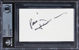 John Denver Singer Authentic Signed 3x5 Index Card Autographed BAS Slabbed 1