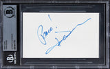 John Denver Singer Authentic Signed 3x5 Index Card Autographed BAS Slabbed 3