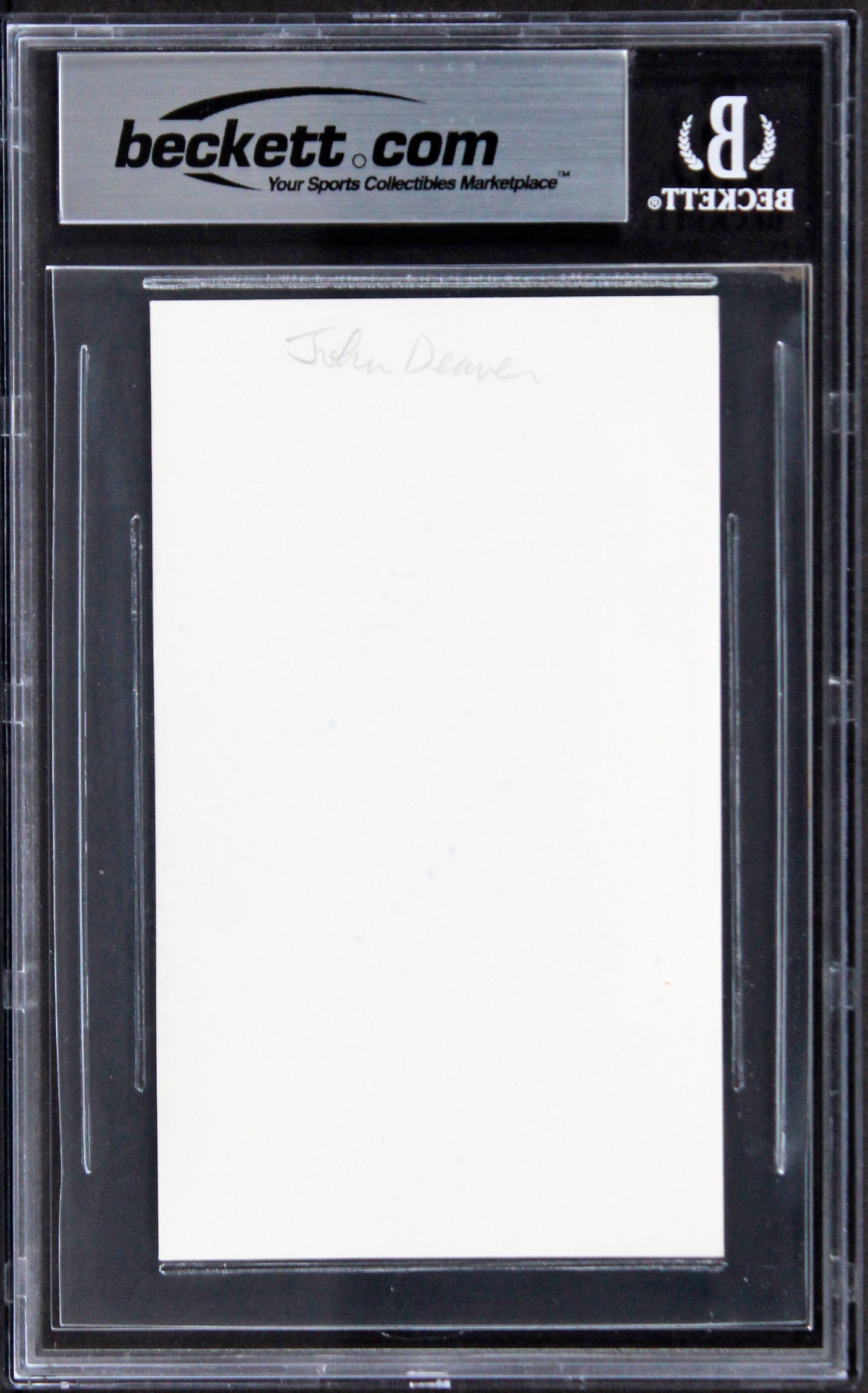 John Denver Singer Authentic Signed 3x5 Index Card Autographed BAS Slabbed 3