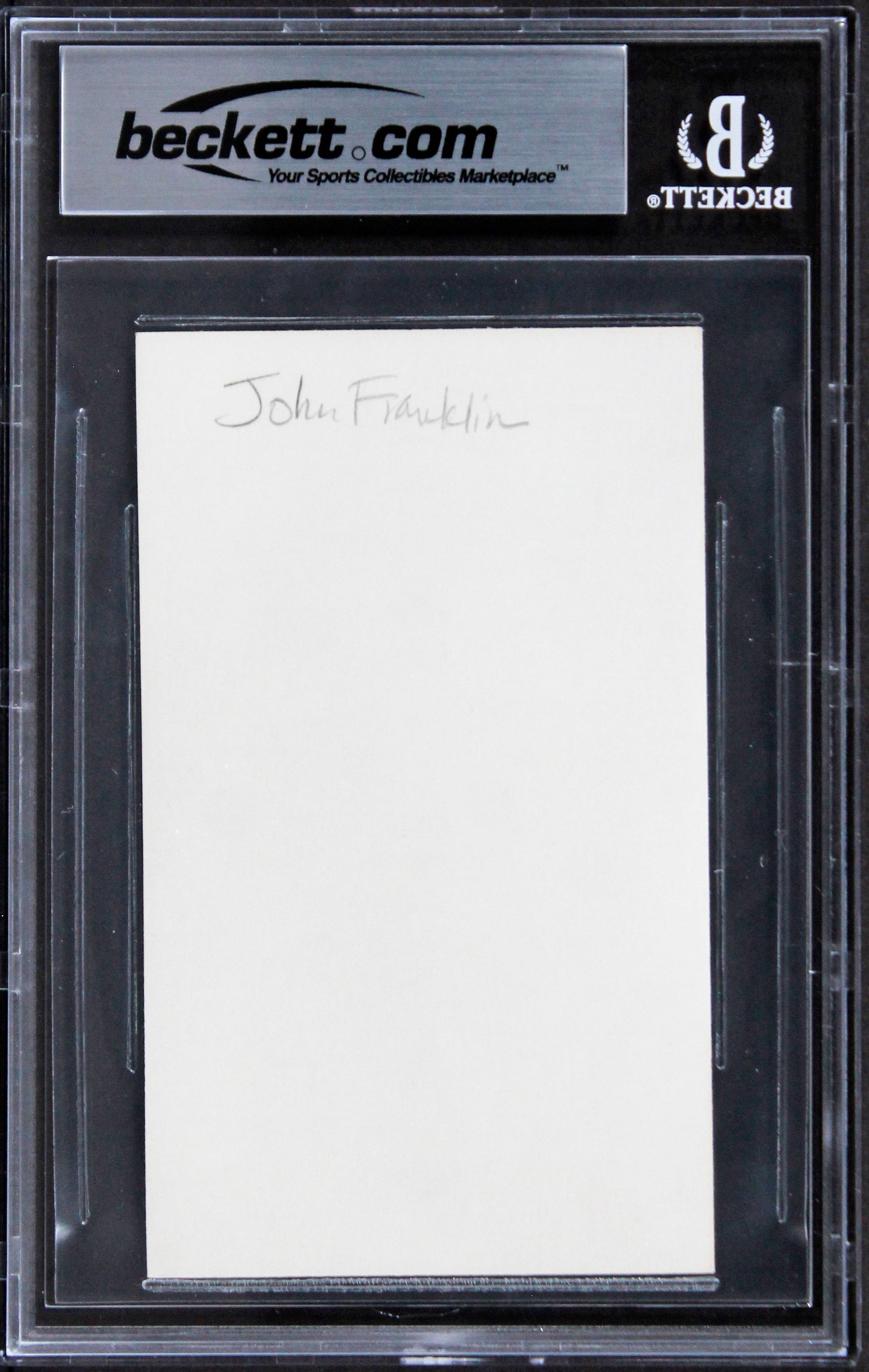 John Franklin Children of the Corn "CLT" Signed 3x5 Index Card BAS Slabbed