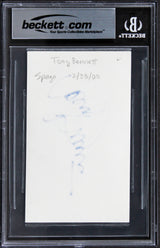 Tony Bennett Musician Authentic Signed 3x5 Index Card Autographed BAS Slabbed 1