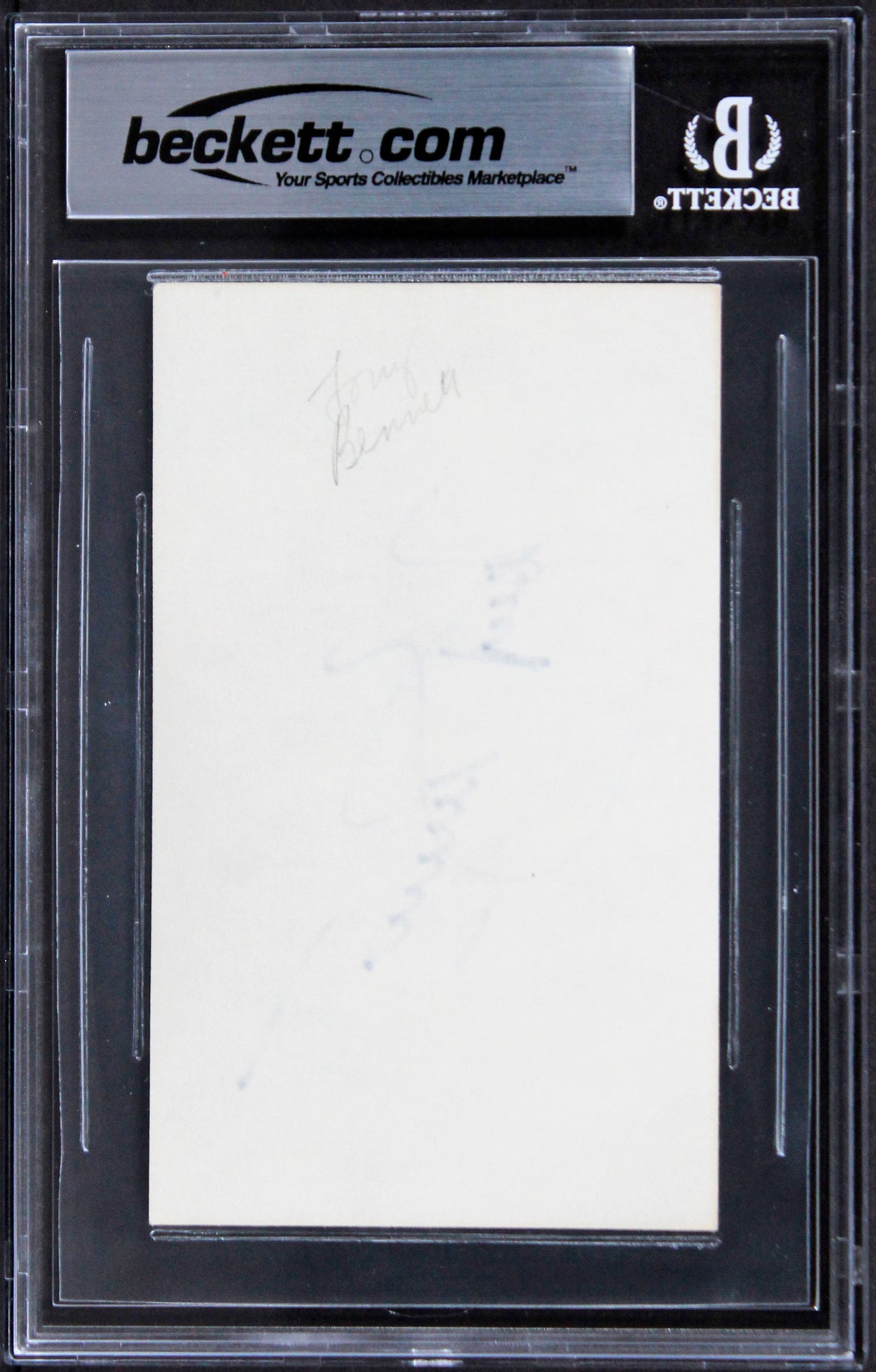Tony Bennett Musician Authentic Signed 3x5 Index Card Autographed BAS Slabbed 2