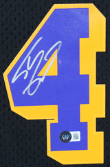 Lakers Shaquille O'Neal Signed Black M&N 96-97 HWC Swingman Framed Jersey BAS W