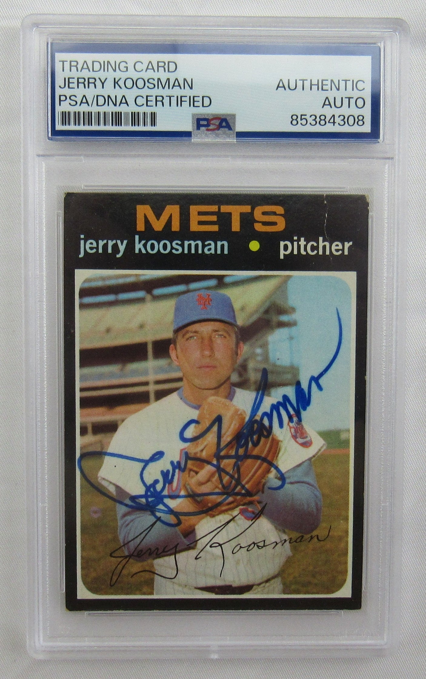 1971 Topps Jerry Koosman Signed Auto Autograph Encapsulated Baseball Card PSA/DNA