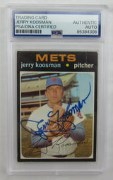 1971 Topps Jerry Koosman Signed Auto Autograph Encapsulated Baseball Card PSA/DNA