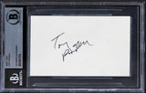 Tony Randall The Odd Couple Authentic Signed 3x5 Index Card BAS Slabbed 3