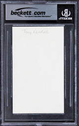 Tony Randall The Odd Couple Authentic Signed 3x5 Index Card BAS Slabbed 3