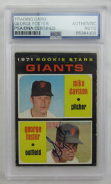 1971 Topps George Foster Signed Auto Autograph Encapsulated Baseball Card PSA/DNA