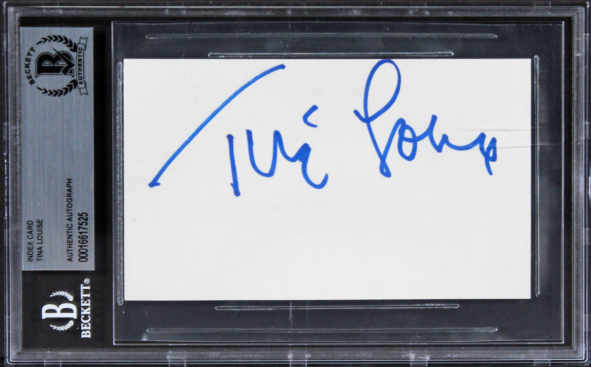 Tina Louise Gilligan's Island Authentic Signed 3x5 Index Card BAS Slabbed 2