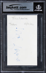 Tina Louise Gilligan's Island Authentic Signed 3x5 Index Card BAS Slabbed 2
