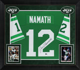 Jets Joe Namath Authentic Signed Green M&N Framed Jersey BAS Witnessed