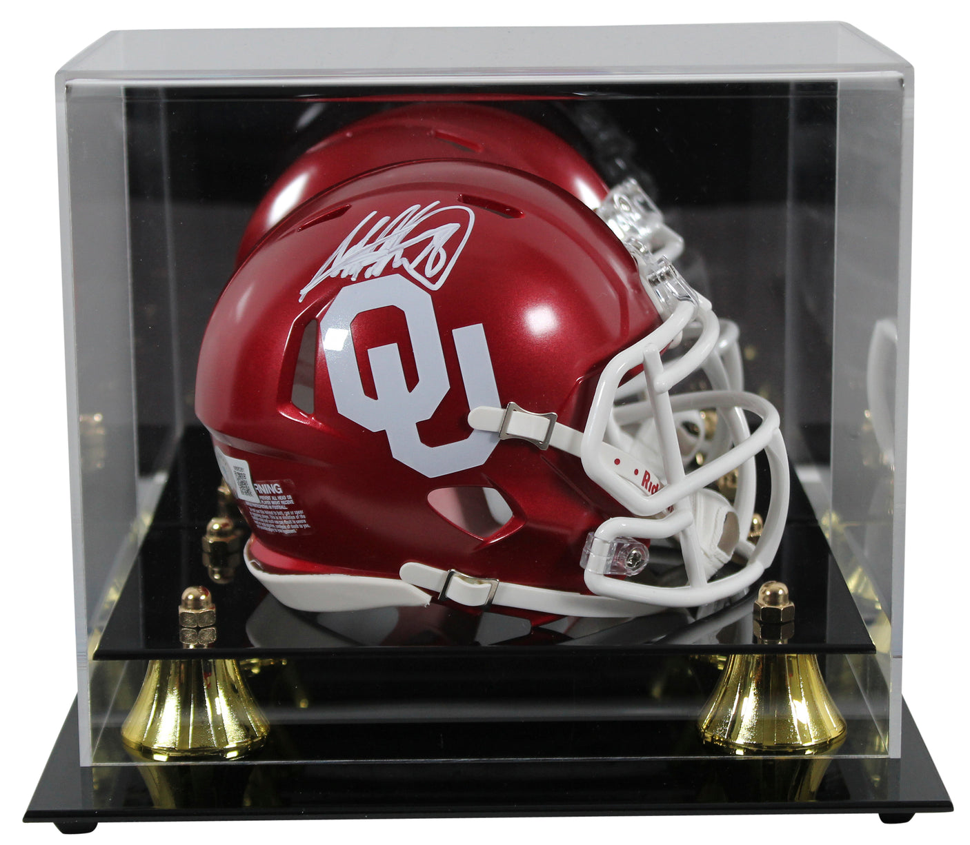 Oklahoma Adrian Peterson Signed Speed Mini Helmet w/ Case BAS Witnessed