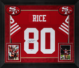 49ers Jerry Rice Authentic Signed Red Mitchell & Ness Framed Jersey Fanatics
