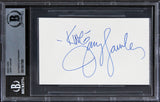 Jerry Lawler WWE "King" Authentic Signed 3x5 Index Card BAS Slabbed