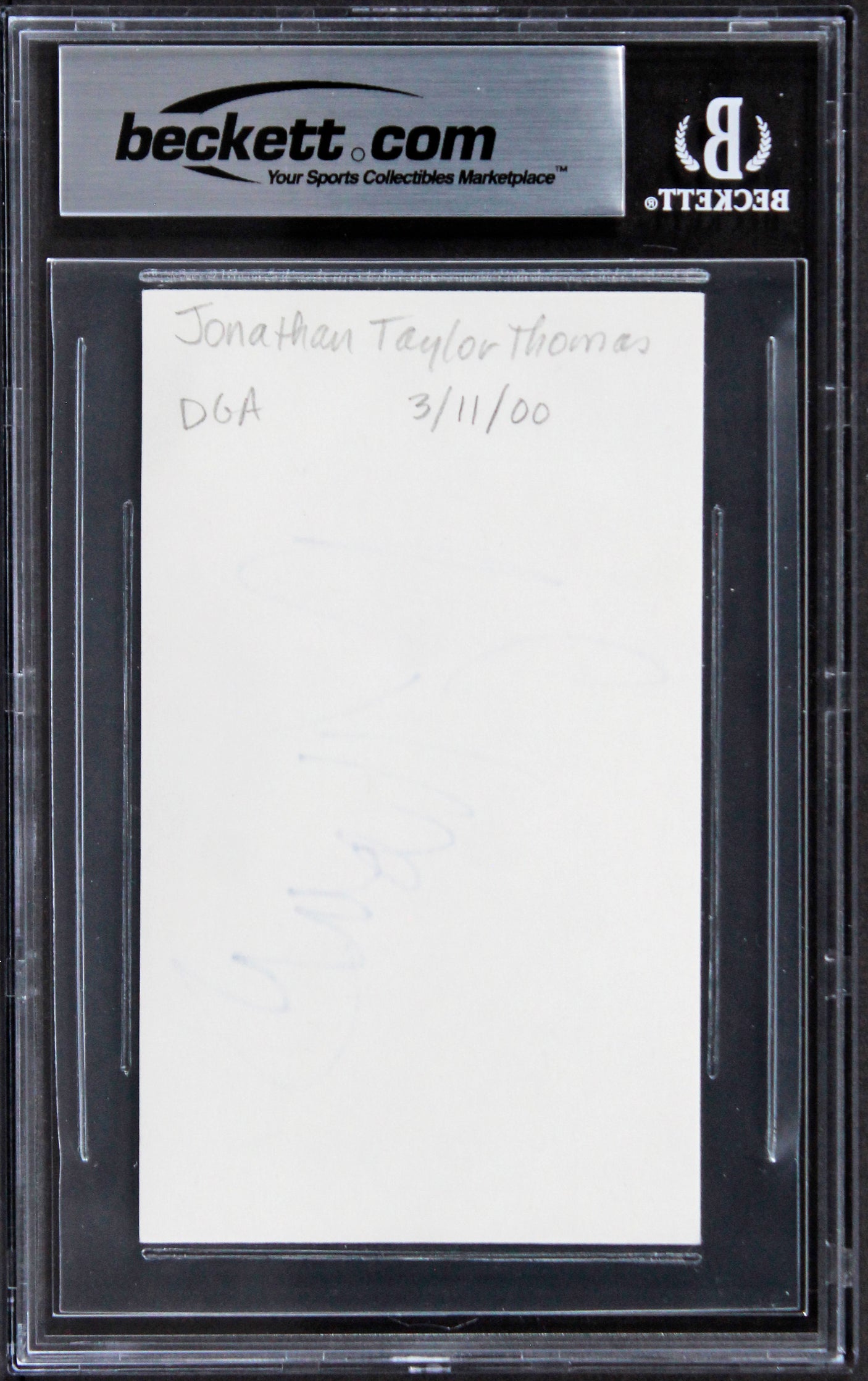 Jonathan Taylor Thomas The Lion King Authentic Signed 3x5 Index Card BAS Slabbed